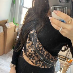 ZARA Metallic Print leopard Fanny pack